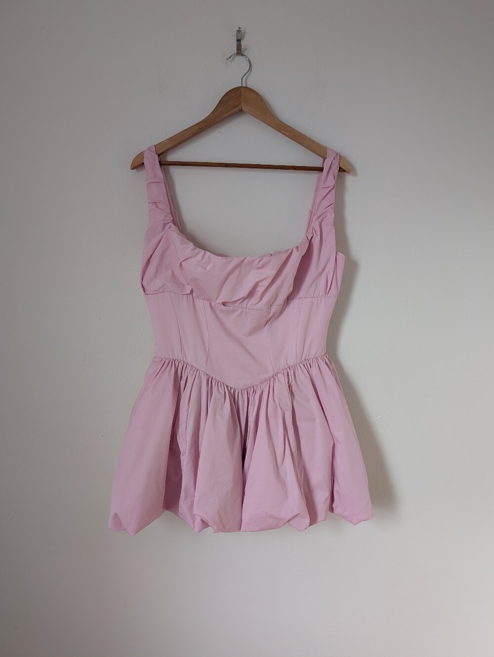House Of CB Baby Cotton Candy Pink Ruched Le Puff Cotton Bubble Mini Dress